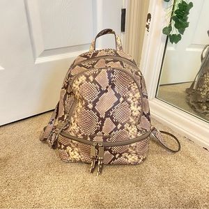 Michael Kors Rhea Medium Snake Print Backpack Purse